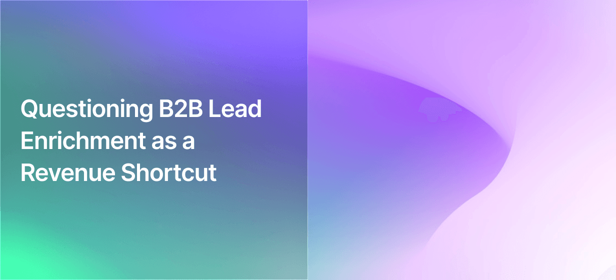 Questioning B2B Lead Enrichment as a Revenue Shortcut